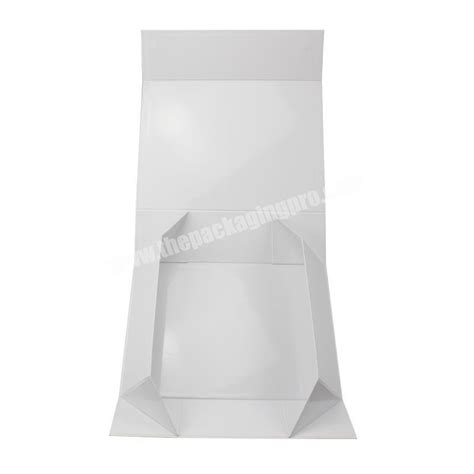 High Quality Glossy White Paper Custom Logo Flat Folding T Box With