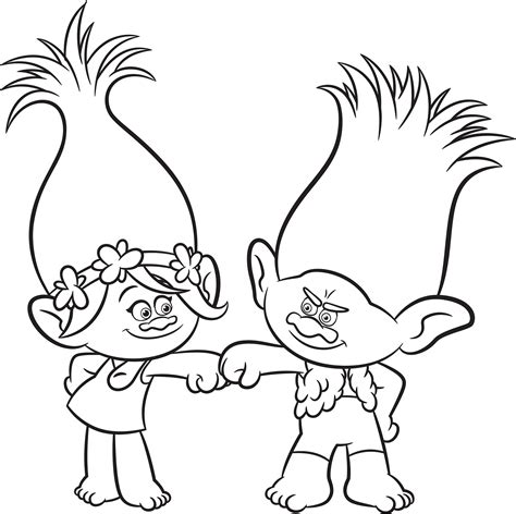 coloring pages trolls movie