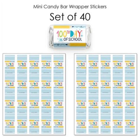 Big Dot Of Happiness Happy 100th Day Of School Mini Candy Bar Wrapper