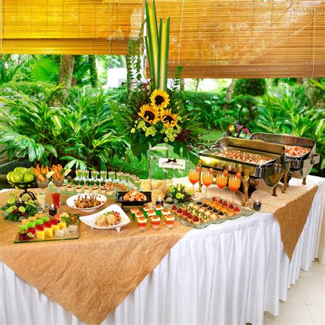 Tropical Buffet Under Shelter Wedding Food Party Buffet Buffet