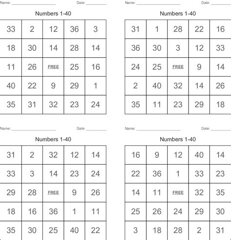 Free Printable Bingo Cards With Numbers 1 25 Printable Bingo Cards