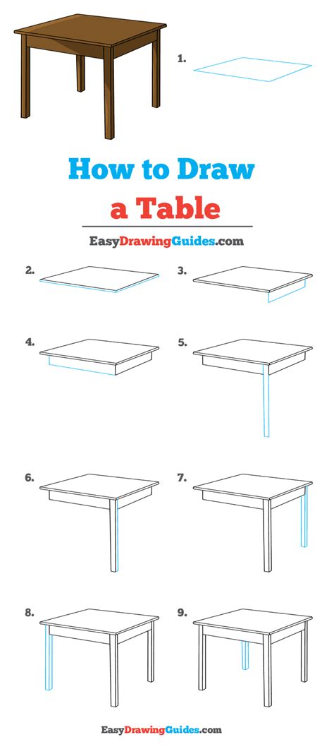 How To Draw A Table Really Easy Drawing Tutorial