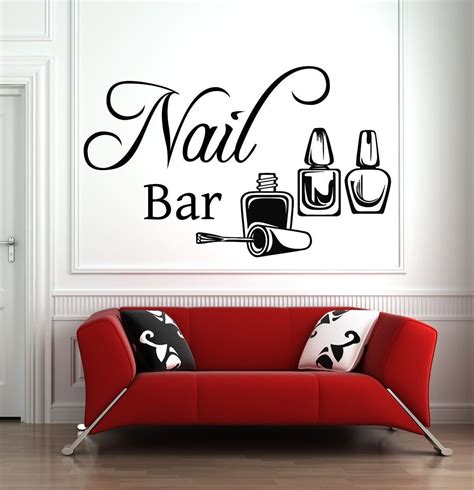 nail salon wall decal manicure pedicure window sticker beauty etsy wall decals nail salon