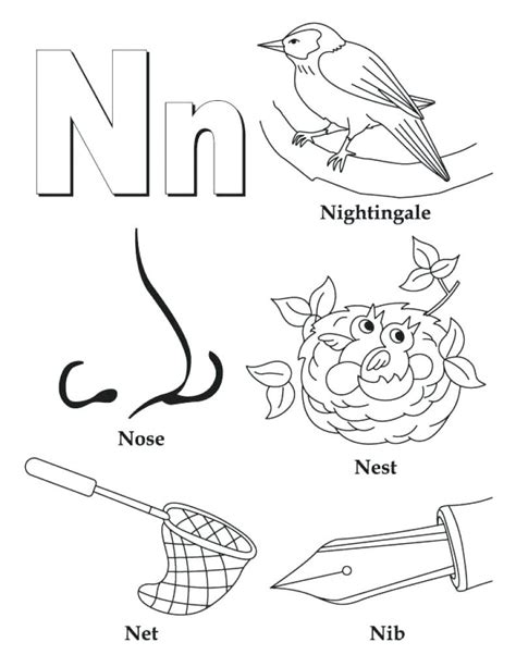 Letter N Coloring Pages Preschool At Free Printable
