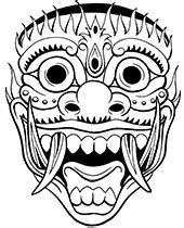 Maska batmana, batman batmobil patent print plakatu vintage. kolorowanka-tatuaz-hawajska-maska-m | Kolorowanki do druku E-kolorowanki