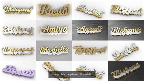 Name Plate Compilation 3d Model Collection Cgtrader