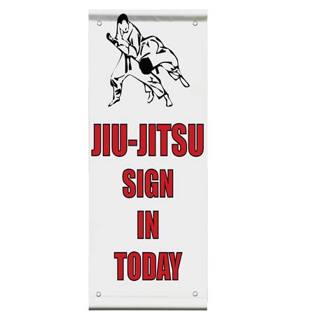 Jiu Jitsu Sign In Today Double Sided Vertical Pole Banner Sign Ebay