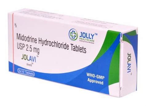 midodrine hydrochloride 2 5mg tablet jolavi packaging type strips at rs 700 strip in jaipur
