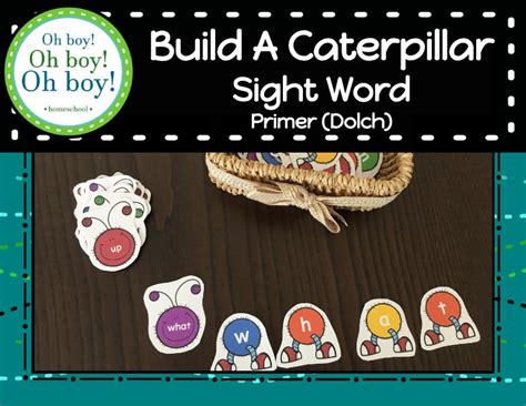 Build A Caterpillar Sight Word Primer Dolch By Teach Simple