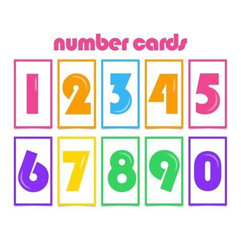 Tarjetas de números para niños ilustración de diseño de plantilla de