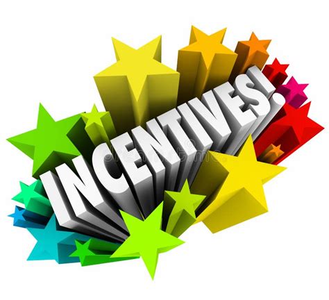 Incentives 3d Word Stars Fireworks Advertising Promotion Rewards Stock