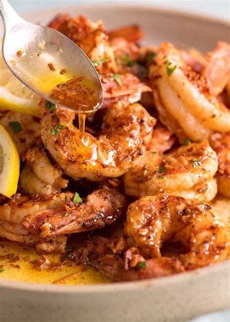 Crispy Grilled Shrimp Prawns With Lemon Garlic Butter Recipetin Eats