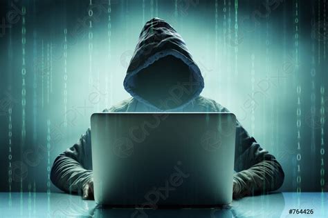 Faceless Anonymous Computer Hacker With Laptop Stock Photo Crushpixel