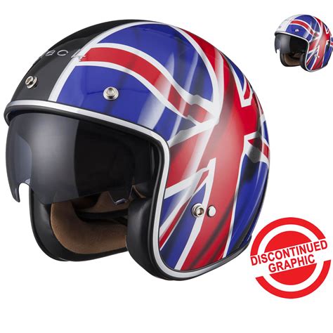 Shop today for free uk delivery. Black Classic British Open Face Motorcycle Scooter Helmet ...