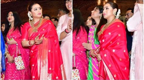 Rani Mukerji Celebrates Navami At Durga Puja Pandal Displays Her Timeless Grace In Pink Silk