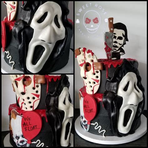 Horror Themed Cake Michael Myers Jason Scream And Pennywise Rose