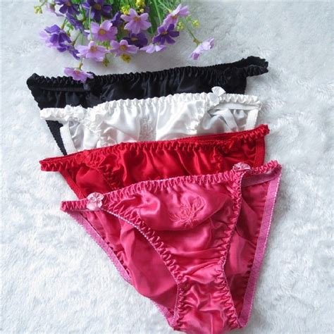 Hot 1pc4pcs 100 Pure Silk Womens Sexy Bikini Panties Underwear