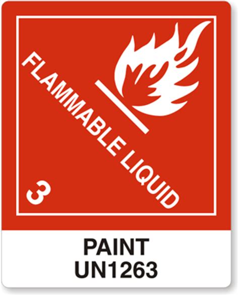 Dot Flammable Liquid Un Paint Labels Labels Roll Sku Lb