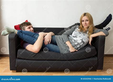 Man Is Hugging Woman S Legs Stock Photo Image Of Beautiful Caucasian