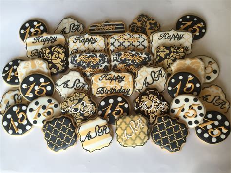From leather bracelets and cufflinks to wall art, you can cookies are small files stored on your computer, which websites use to improve your browsing experience. Black, White, and Gold Birthday Cookies | Birthday cookies ...