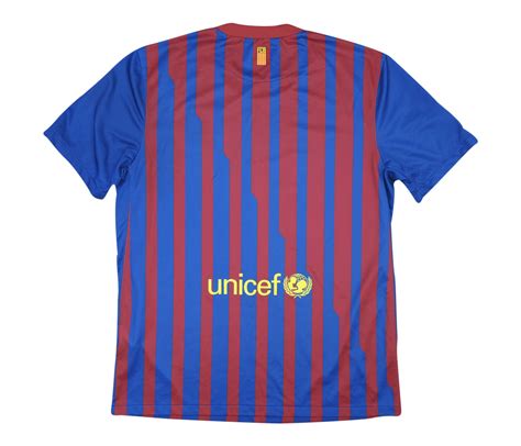 Barcelona 2011 12 Home Shirt Good L Classic Football Kit