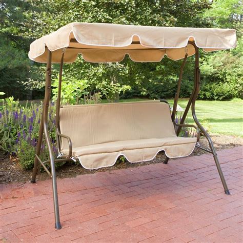 outdoor patio swing bench yard deck glider porch canopy