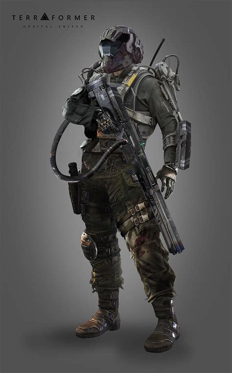 Futuristic Sniper Soldier