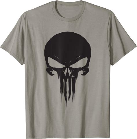 Marvel The Punisher Classic Skull Black Logo T Shirt Amazon Co Uk Clothing
