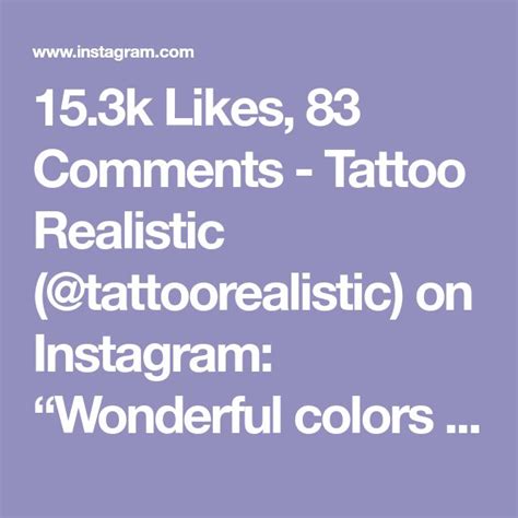 15 3k Likes 83 Comments Tattoo Realistic Tattoorealistic On