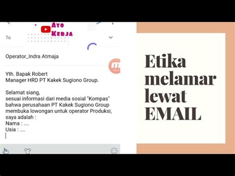 Tk industrial indonesia secara online alangkah baiknya kita mengenal dulu sedikit pt. Etika dan Cara Melamar Kerja Melalui Email - YouTube