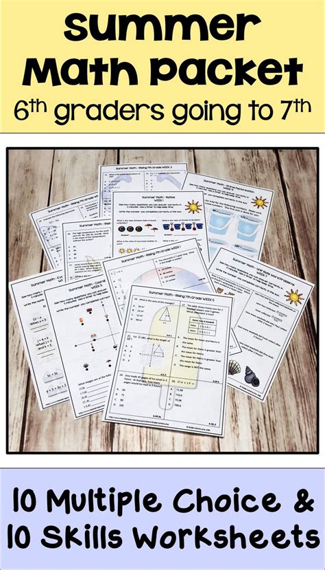 Envision Math 6th Grade Summer Review Worksheet Packet By Krista Oneill