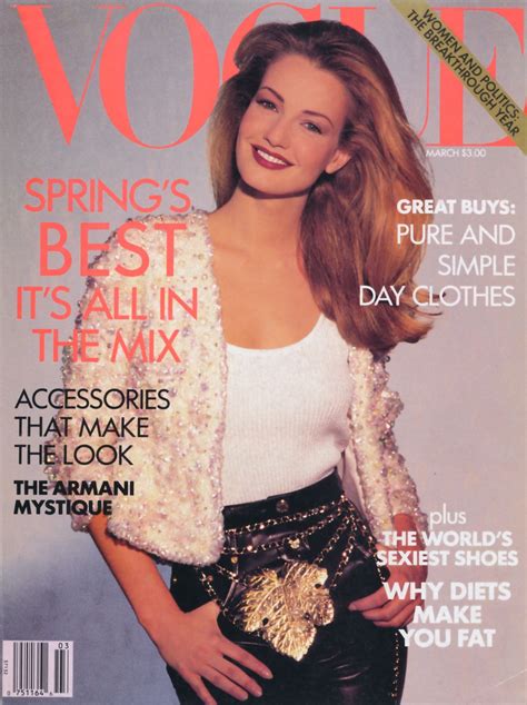 Karen Mulder By Marc Hispard Vogue Us March 1992 Fashion Magazine