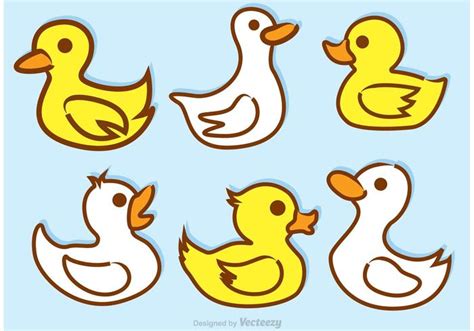 White And Yellow Rubber Duck Vectors Download Free