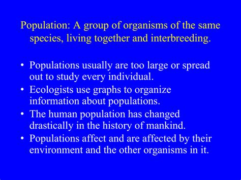 Population A Group Of Organisms Of The Same Species Living