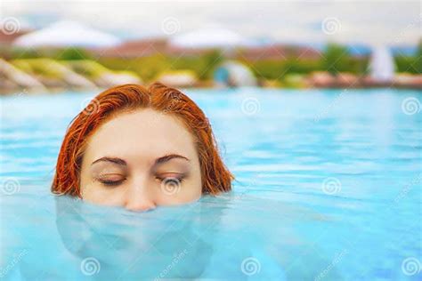 Woman Swimming In The Pool Stock Image Image Of Swimming Caucasian