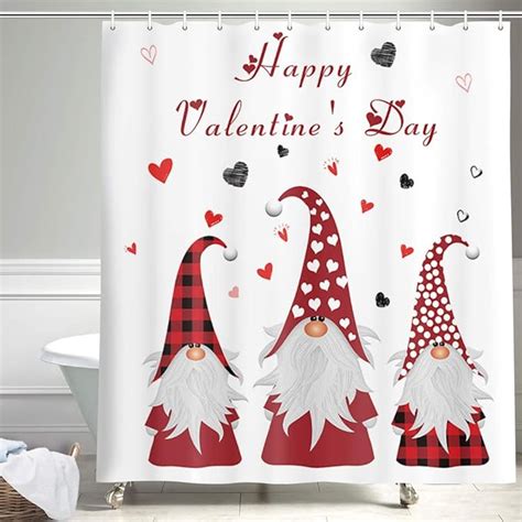 Happy Valentines Day Shower Curtain Heavy Duty Funny Cute