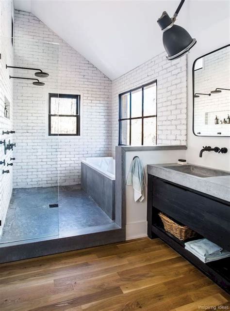 66 Cool Modern Farmhouse Bathroom Tile Ideas 53