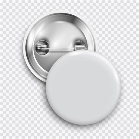 Premium Vector White Blank Badge Round Button Pin Button Isolated