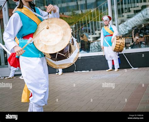 Moscow Russia July 12 2018 Musician Play On A Korean Traditional