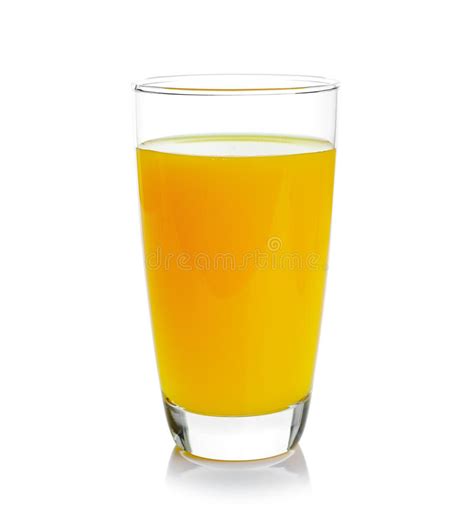 Full Glass Of Orange Juice On White Background Stock Image Image 36091467