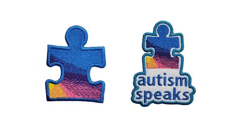 Autism Speaks Puzzle Piece Awareness Ribbon Embroidered Iron Etsy