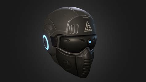 Sci Fi Augmented Reality Military Helmet 3d Model By Skyeshark