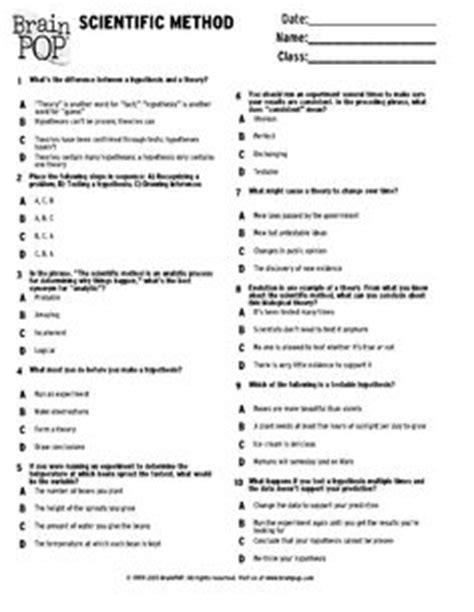 Scientific method crossword puzzle 6th grade. 12 Best Images of Scientific Method Worksheet Answer Key ...