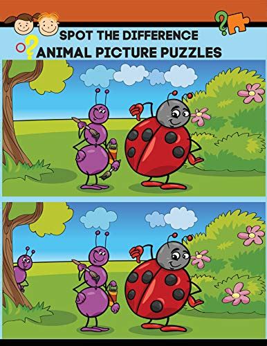 Spot The Difference Animal Picture Puzzles 50 Challenging