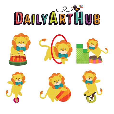 Circus Lion Clip Art Set Daily Art Hub