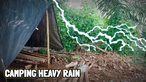 Camping Hujan Deras Malam Hari Bertahan Hidup Di Hutan Bushcraft