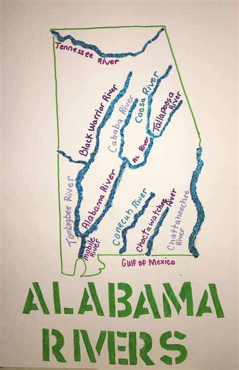 Alabama Rivers Map Project 4th Grade Activities Geography Project