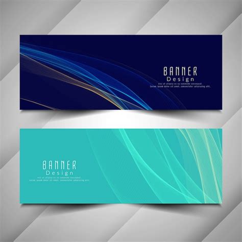 Premium Vector Abstract Colorful Wavy Banners Set