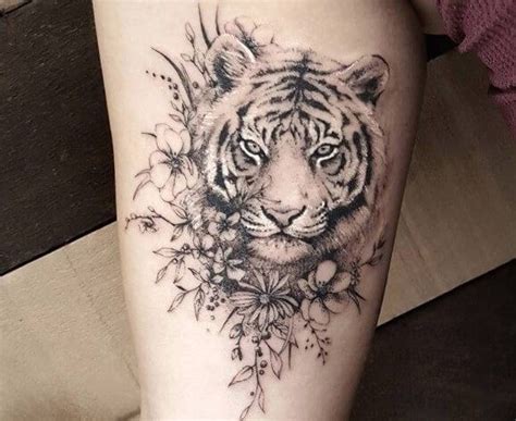 12 Best Tiger And Flower Tattoo Designs Animal Tattoos Tiger Tattoo