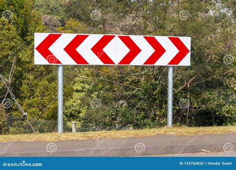 A Chevron Road Sign Stock Photo Image Of Road Steel 124704826